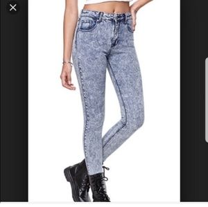 Acid Wash Skinny High Waisted Jeans